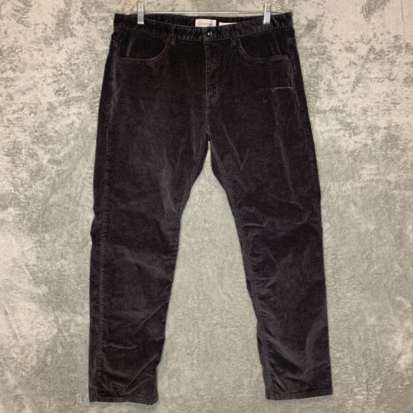 Calvin Klein Men Classic Slim Fit Corduroy Flat Front Mid Rise Chino Pant 36x32 - Picture 1 of 9